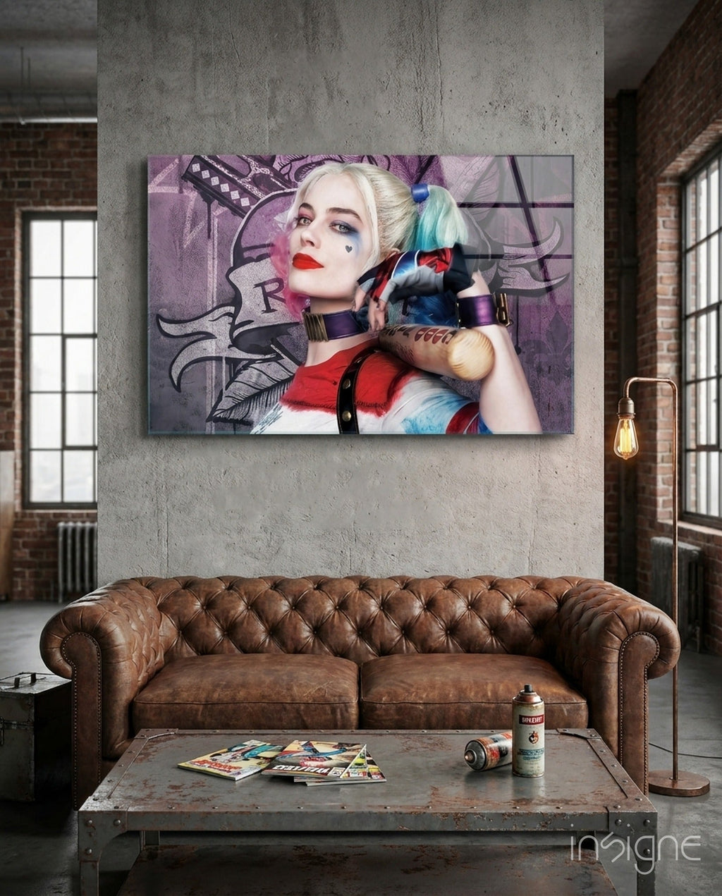 Harley Quinn Glass Art