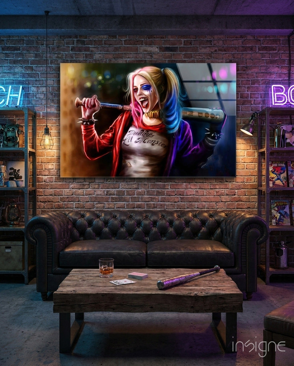 Harley Quinn Glass Art