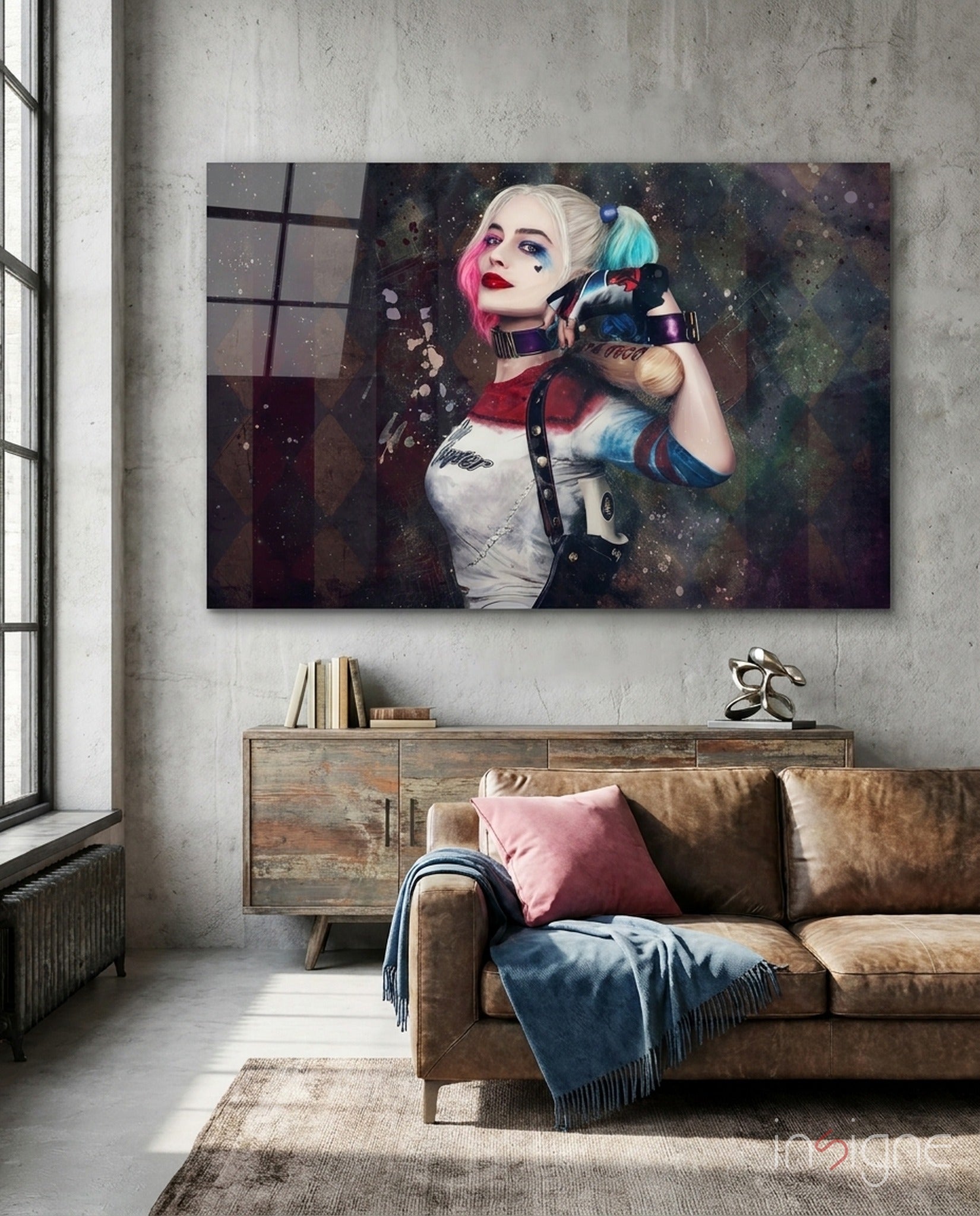 Harley Quinn Glass Art