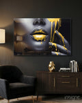 Yellow Lips Glass Wall Art
