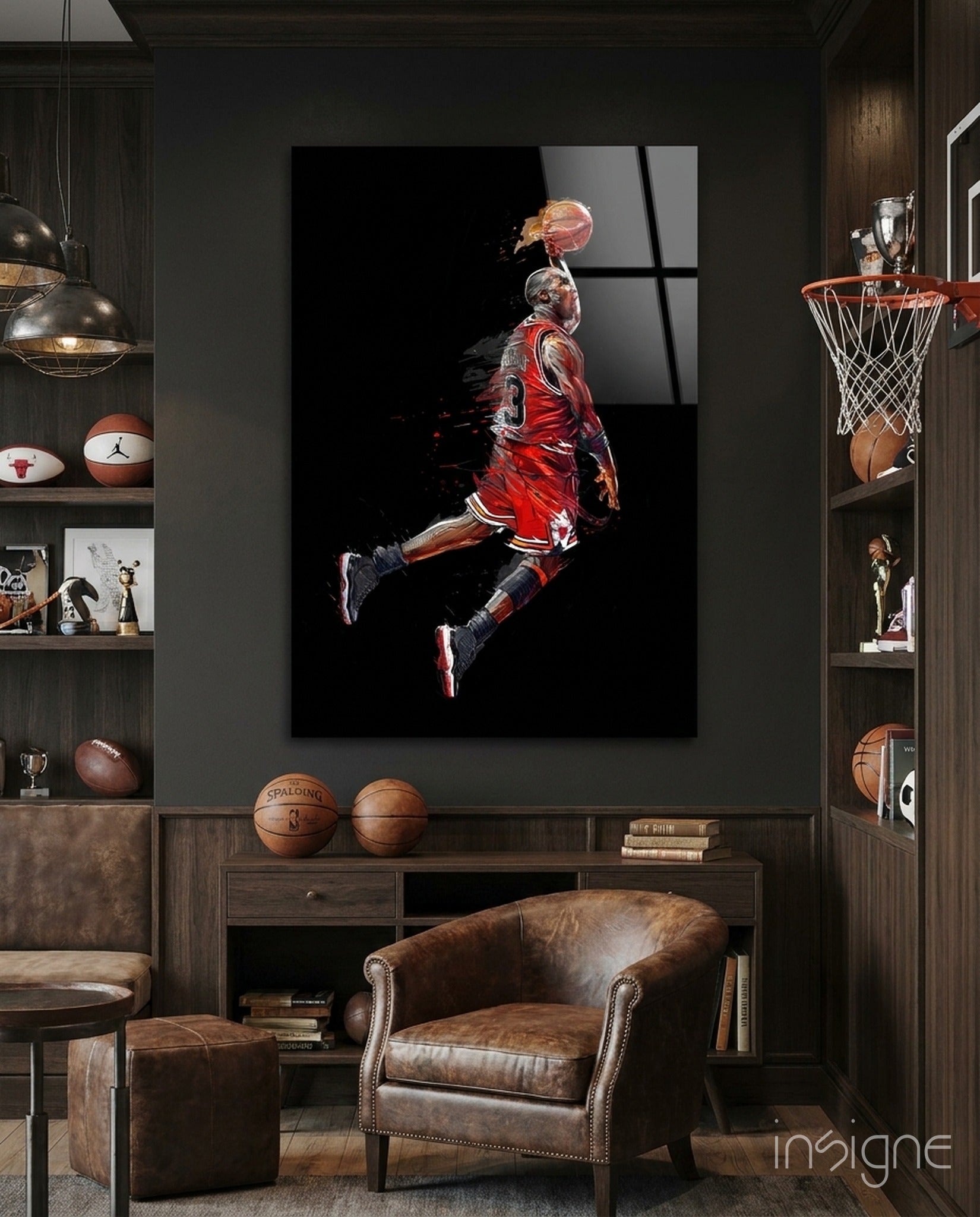 Michael Jordan Glass Wall Art