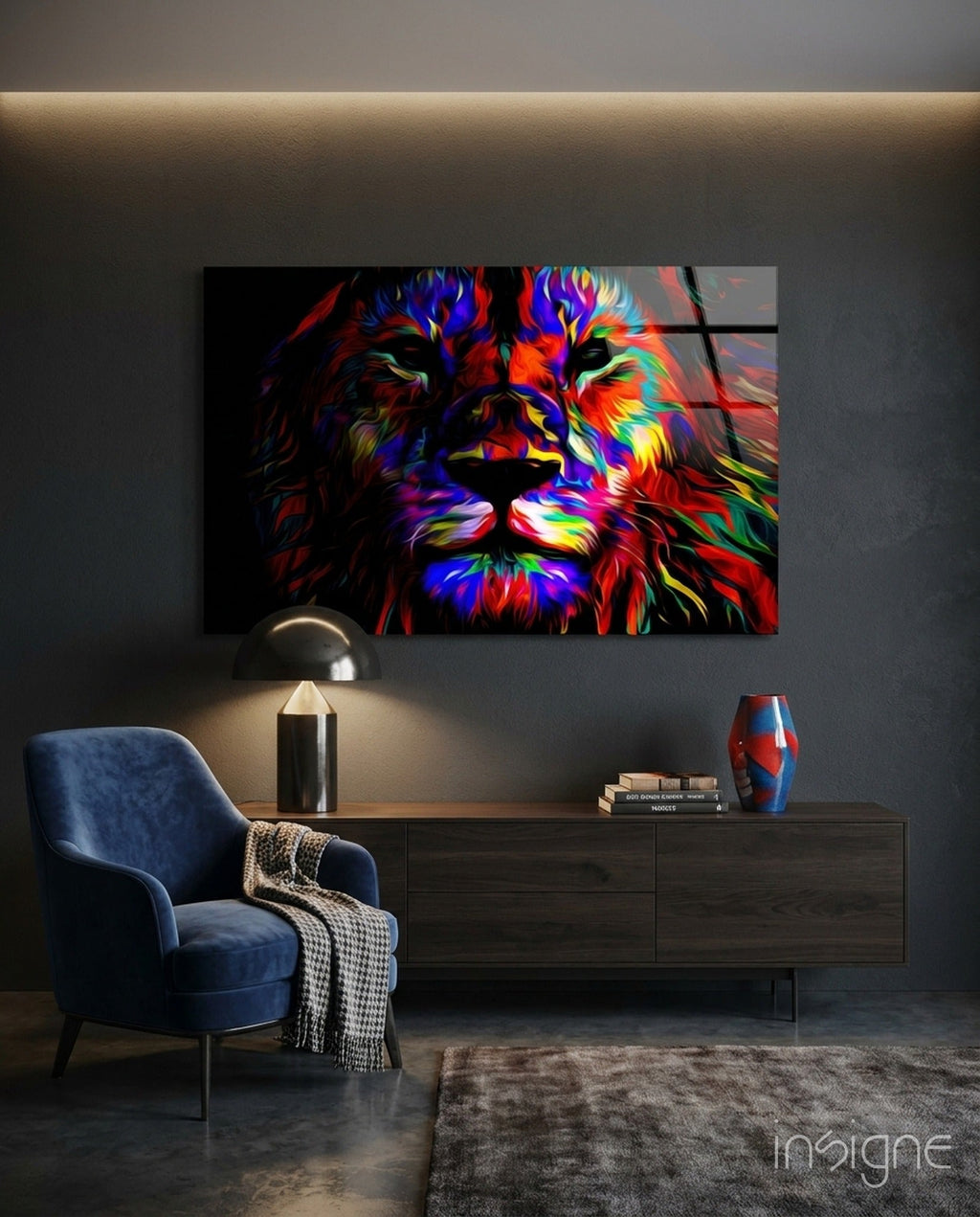 Lion Glass Wall Art