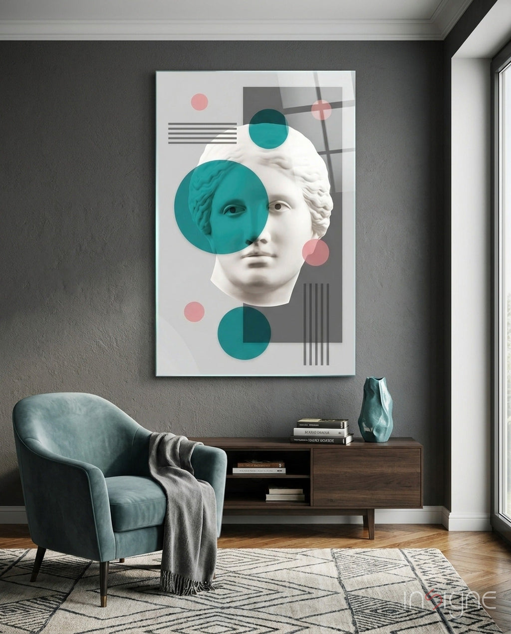 Statue Glass Wall Art