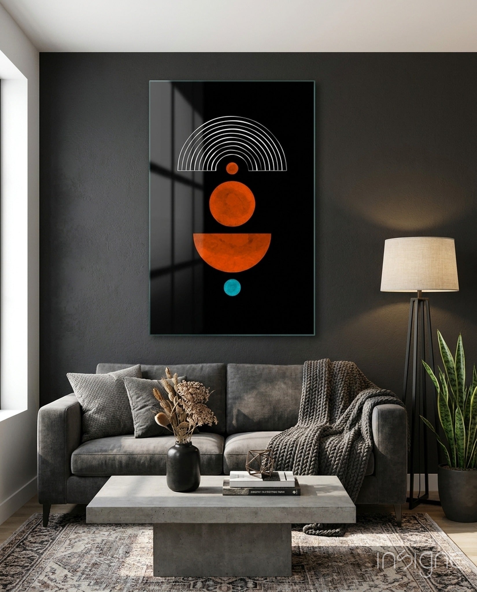 Dots Under the Rainbow Glass Wall Art