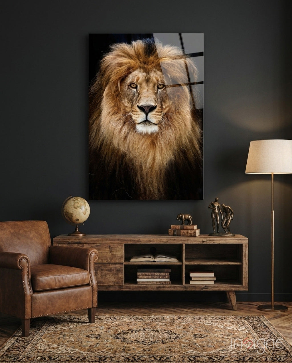 Lion Glass Wall Art