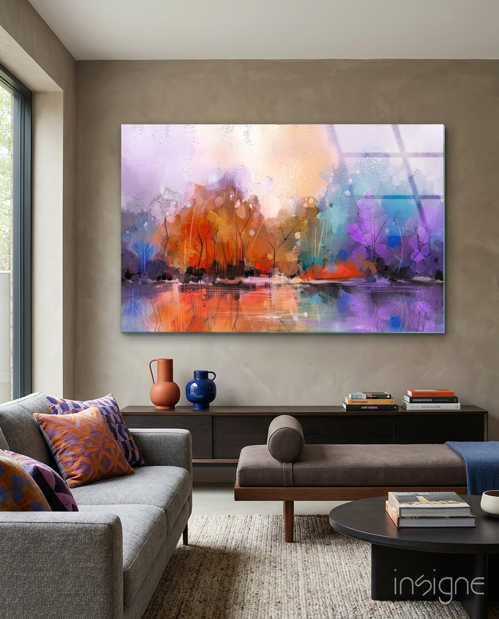 Lake View Glass Wall Art