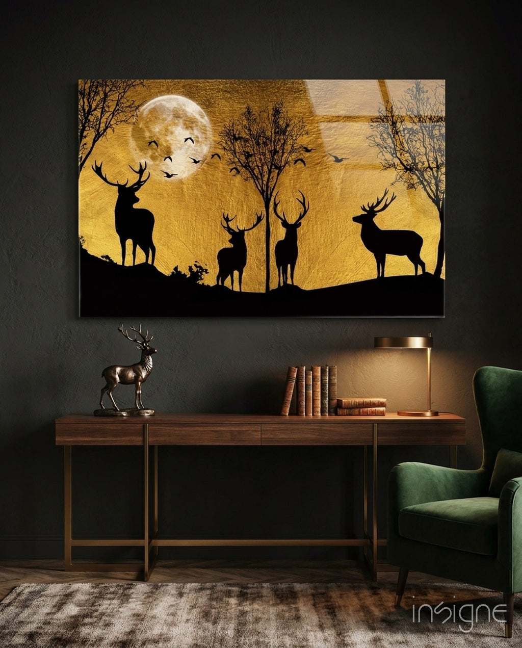 Deers Glass Wall Art