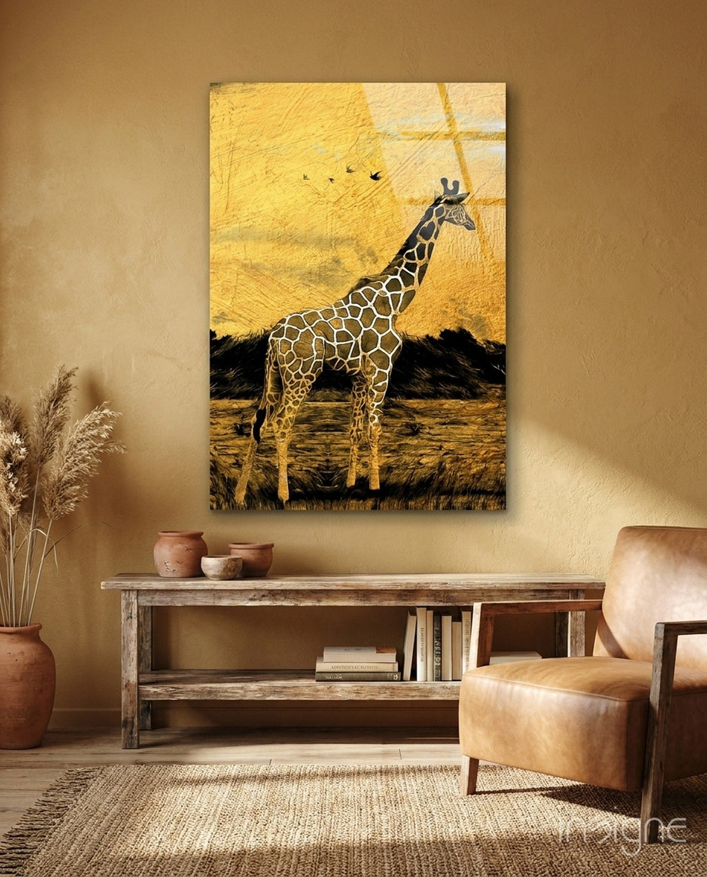 Giraffe Glass Wall Art