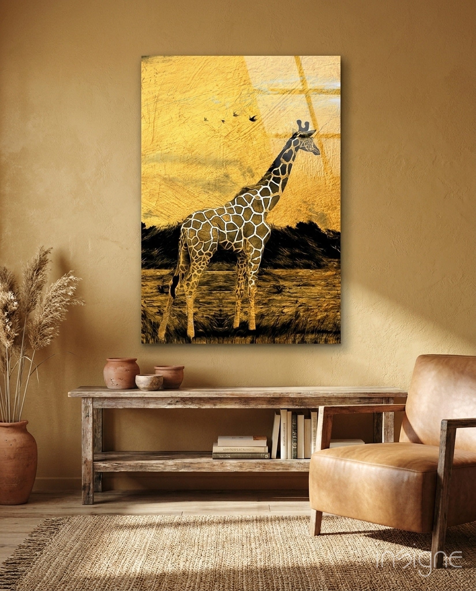 Giraffe Glass Wall Art