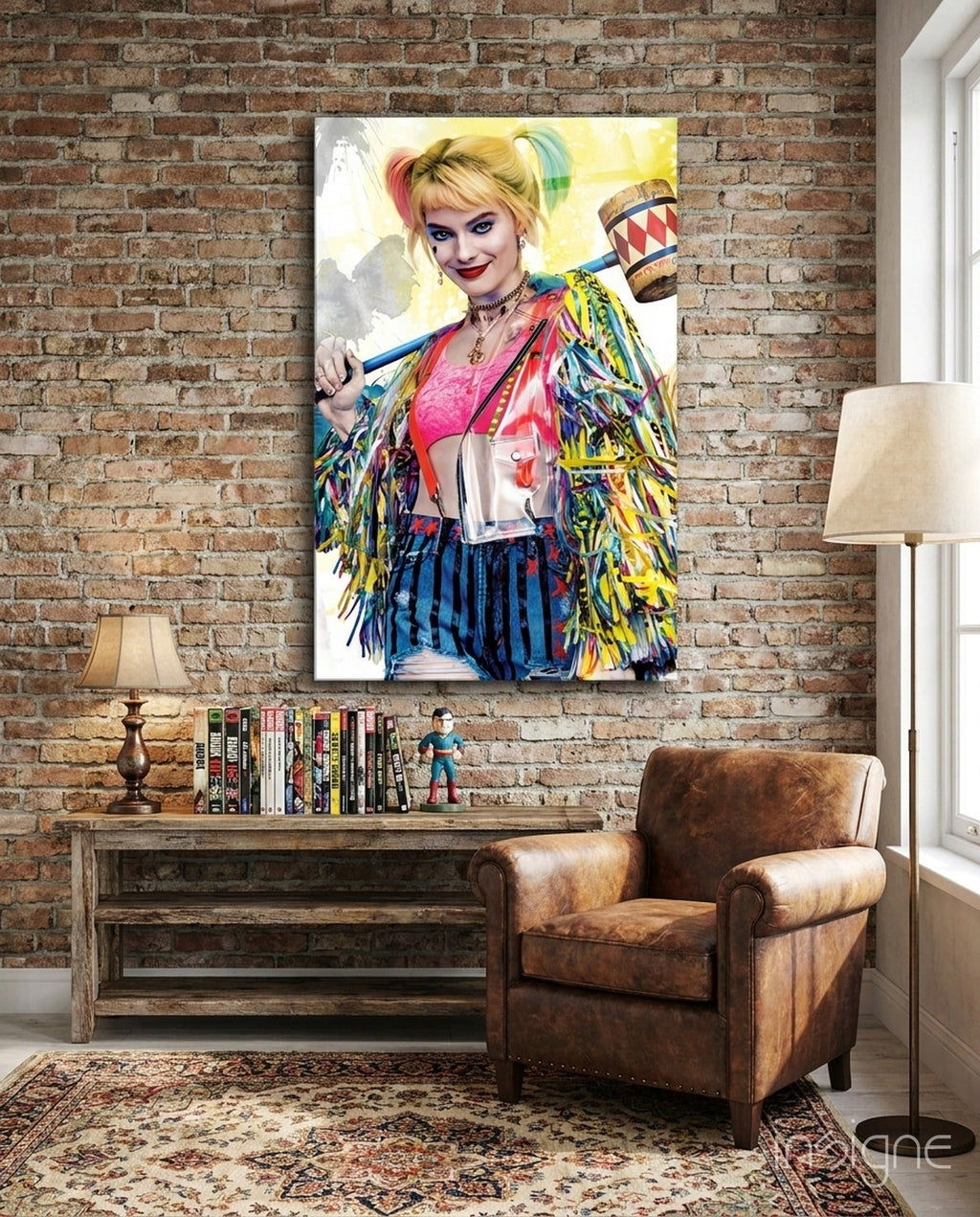 Harley Quinn Glass Wall Art