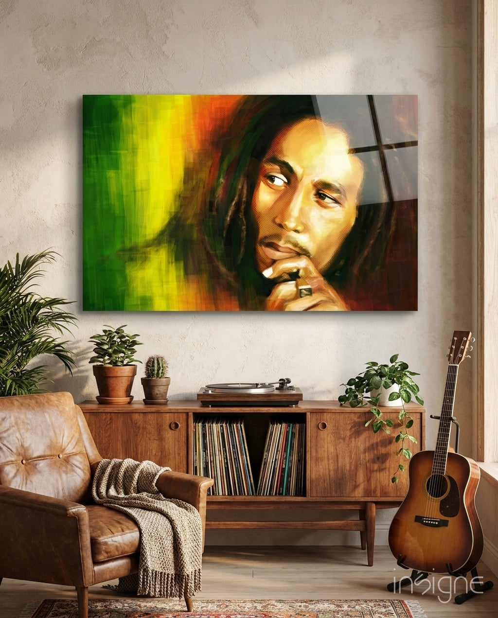 Bob Marley Glass Wall Art