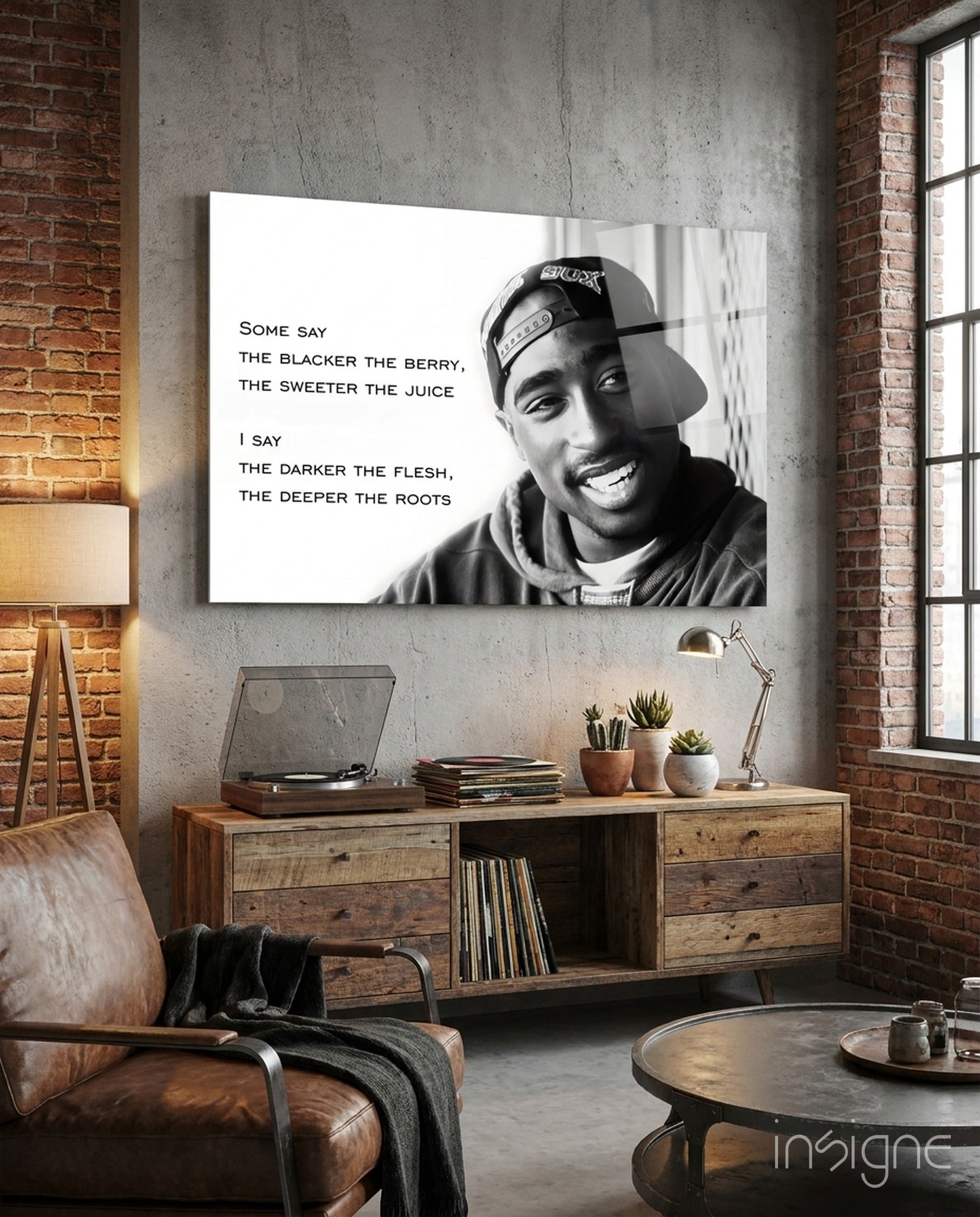Tupac Shakur Glass Wall Art