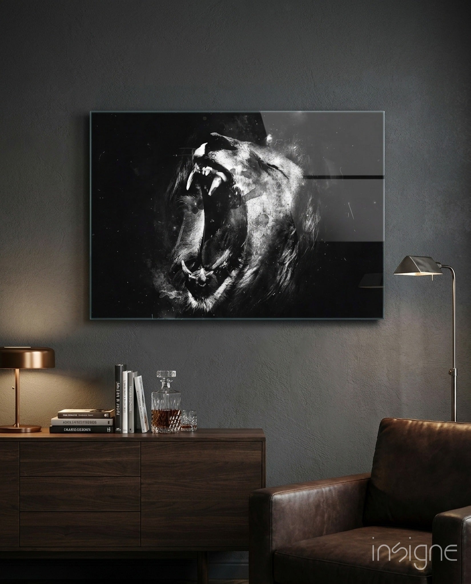Lion Glass Wall Art