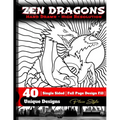 Zen Dragons - no pattern Style Adult Coloring Book - Paperback