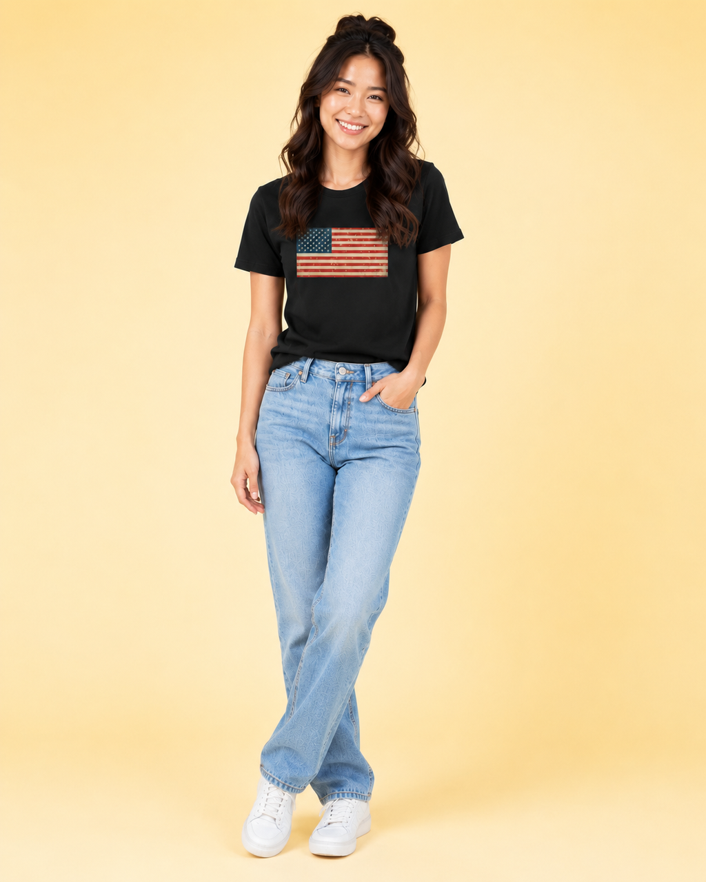 American Flag Organic Cotton  T Shirt