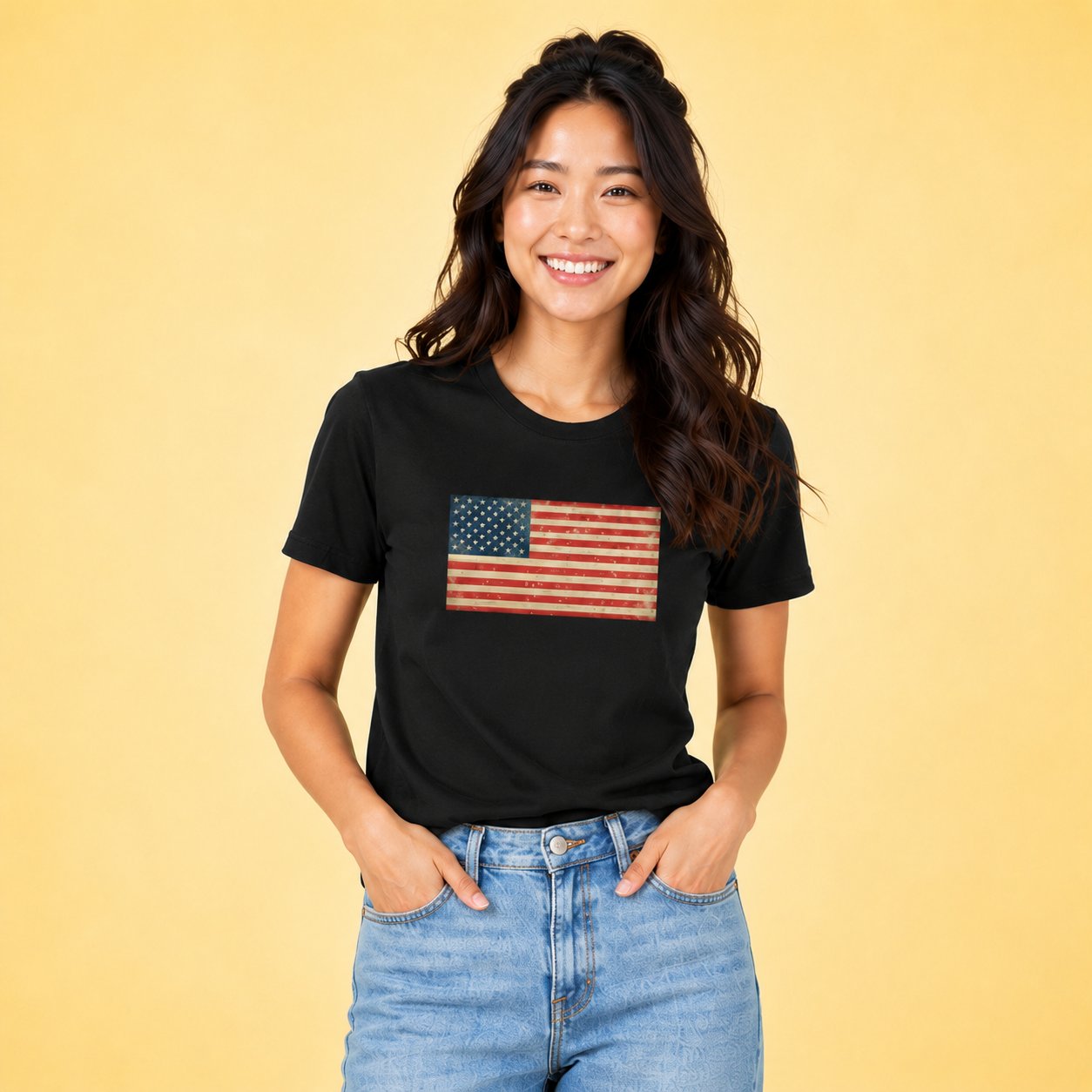American Flag Organic Cotton  T Shirt