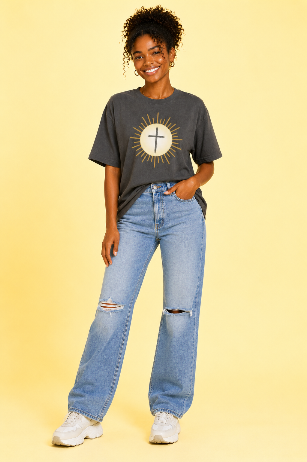 Centered In Light Garment Dyed Heavyweight T-Shirt