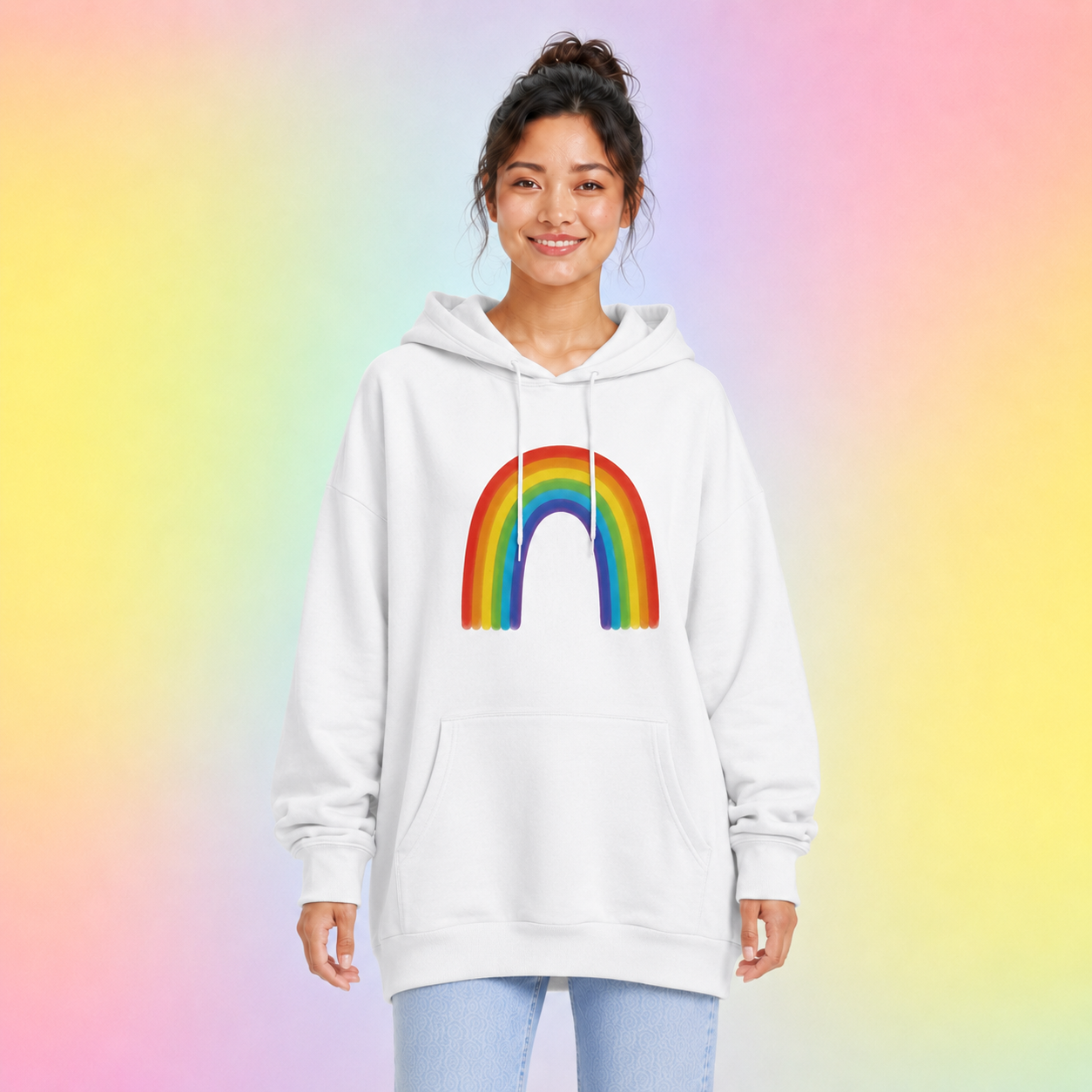 Classic Rainbow Relaxed Hoodie