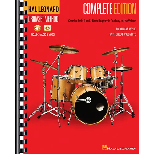 Drumset Method - Complete Edition of Drum Lessons for Beginners - Includes Two Drum Books, Audio & Video - Hal Leonard - Paperback