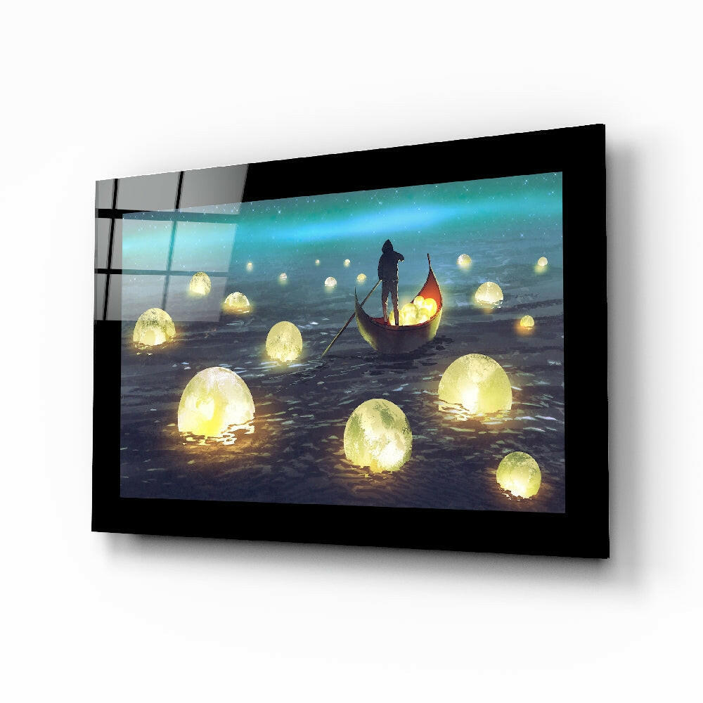 Moon Collector Glass Wall Art