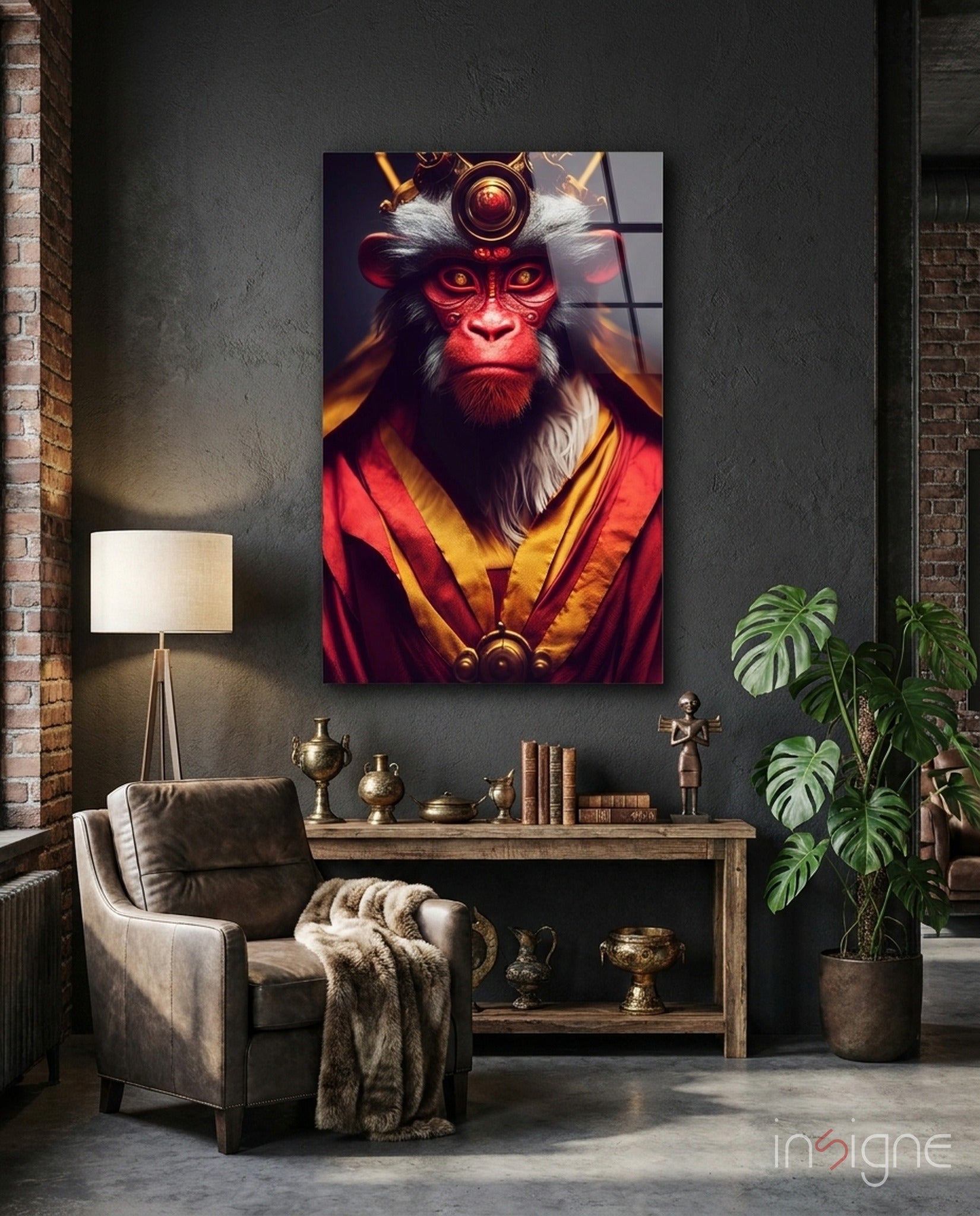 Ape King Glass Wall Art  || Designer Collection