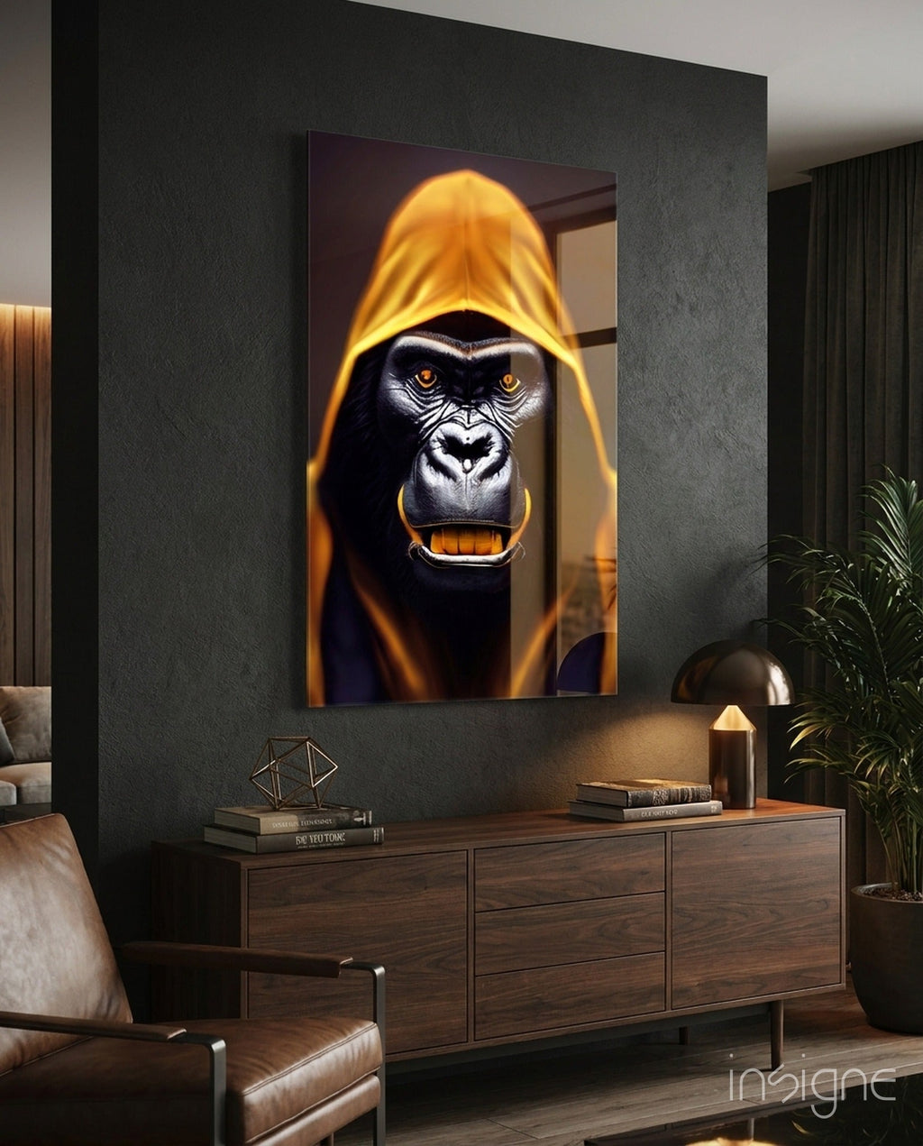 Angry Smile Glass Wall Art  || Designer Collection