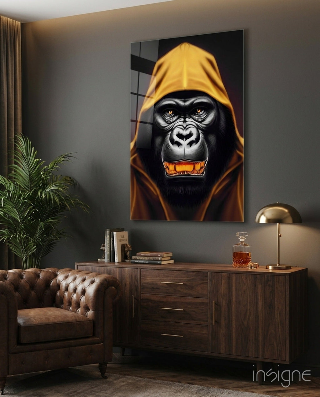 Angry Smile Glass Wall Art  || Designer Collection