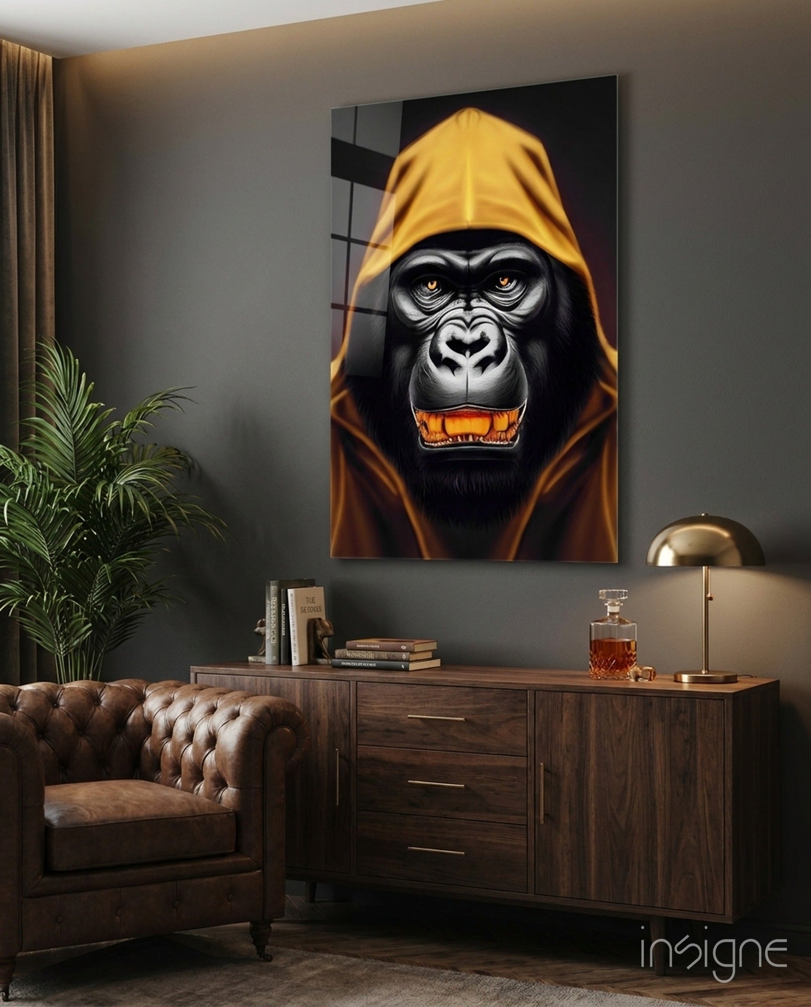 Angry Smile Glass Wall Art  || Designer Collection