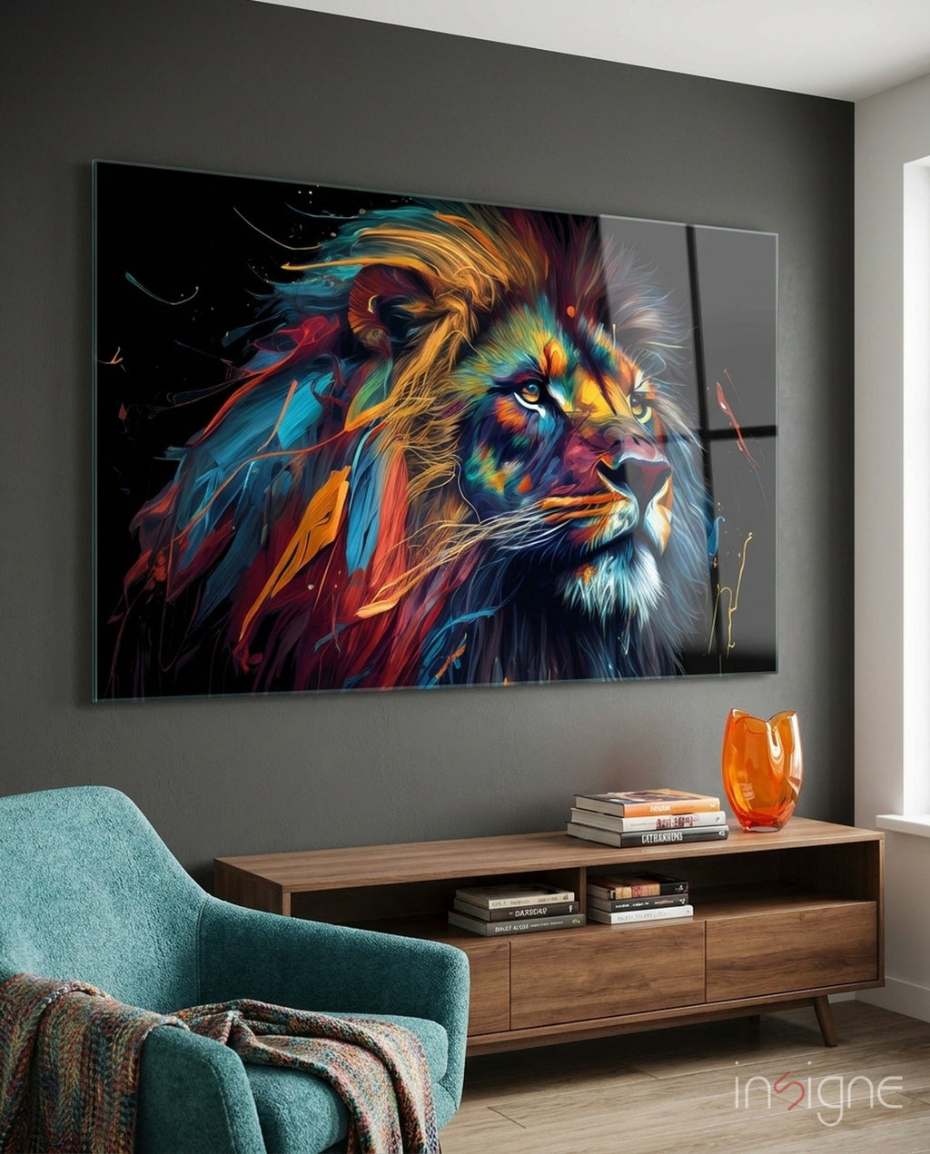 Nobility of the Lion Glass Wall Art  || Designer Collection