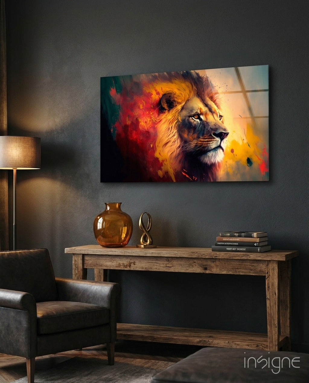 Nobility of the Lion Glass Wall Art  || Designer Collection