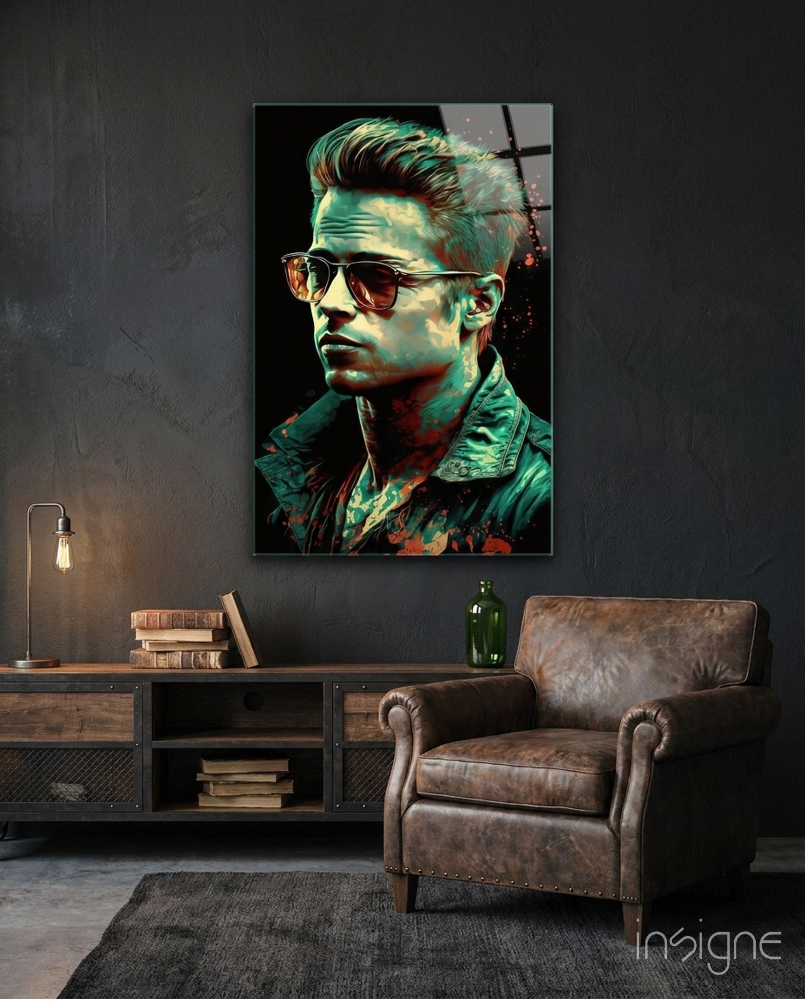 Fight Club - Tyler Durden Glass Wall Art  || Designer Collection