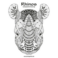 Rhinos Coloring Book for Grown-Ups 1 - Paperback