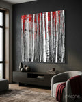 Red Forest Glass Wall Art