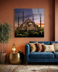 Blue Mosque Glass Wall Art
