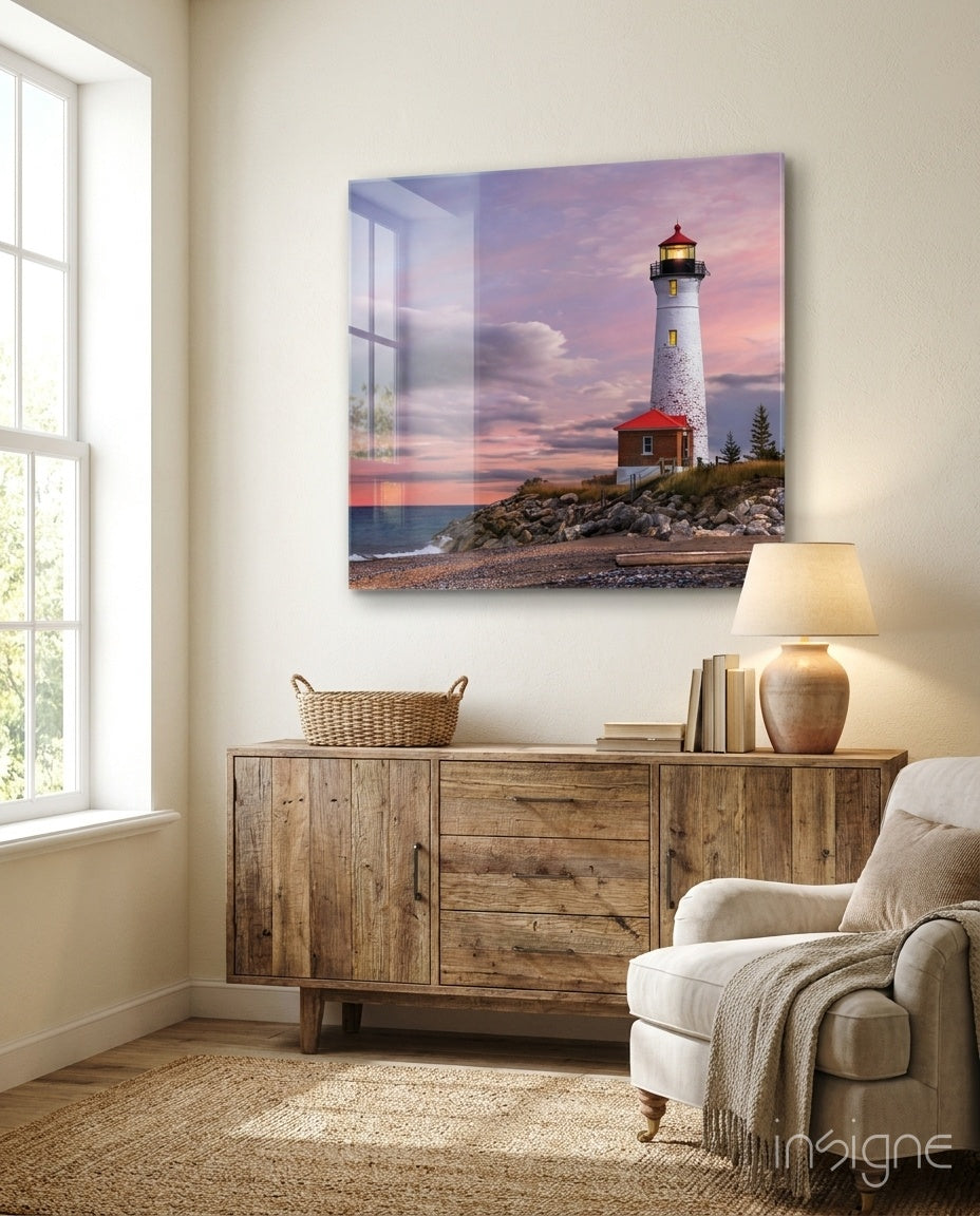 Lighthouse Glass Wall Art