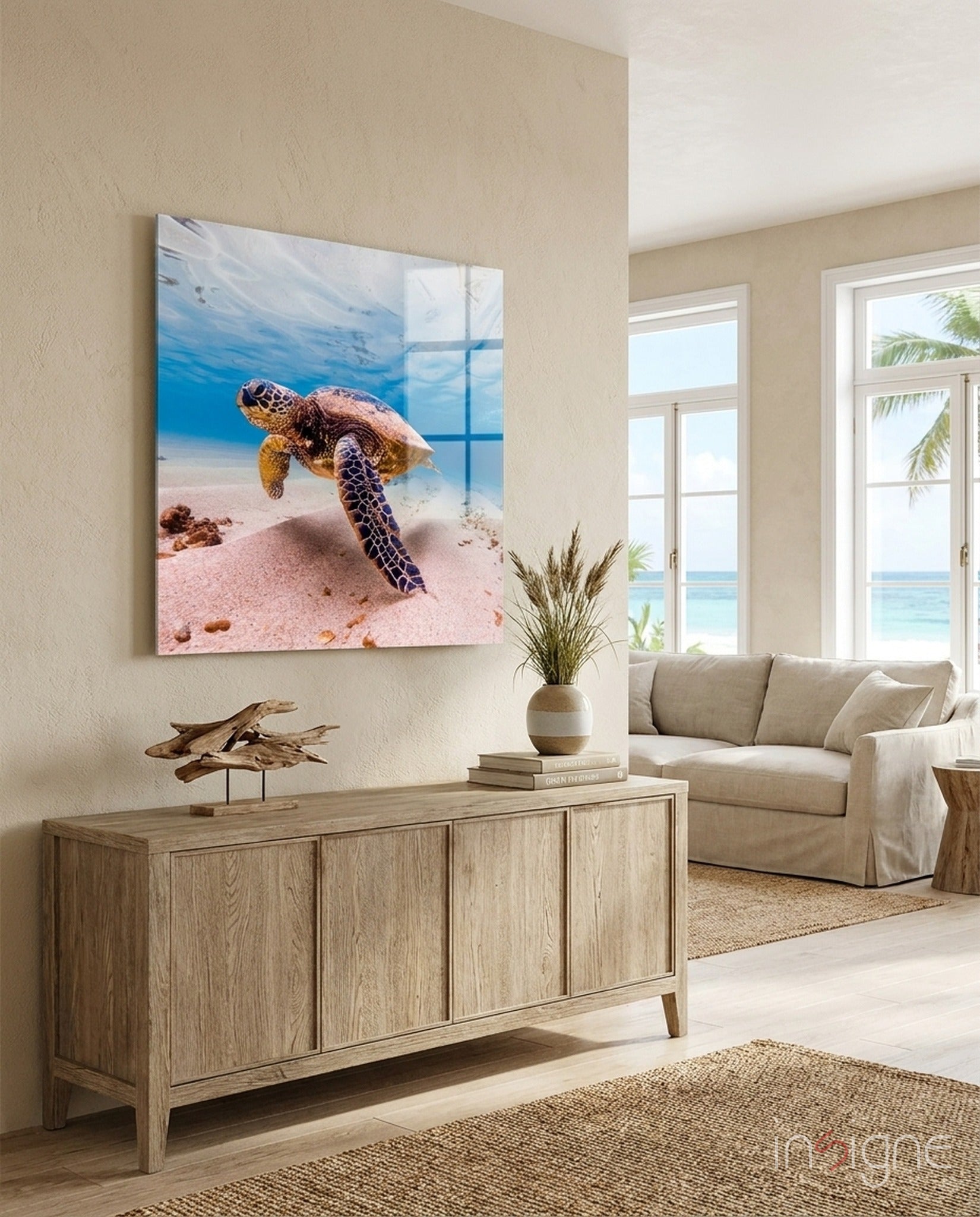 Sea Turtle Glass Wall Art