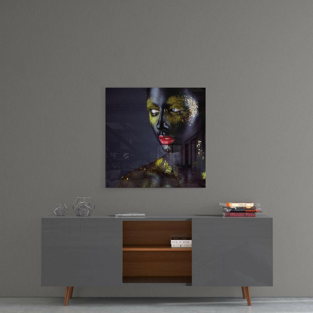 Woman Portrait 2 Glass Wall Art
