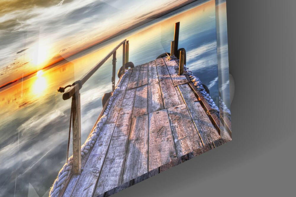 Sunset Landscape Glass Wall Art