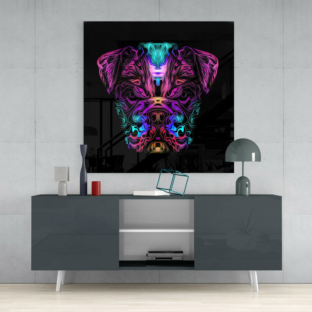 Angry Dog Glass Wall Art