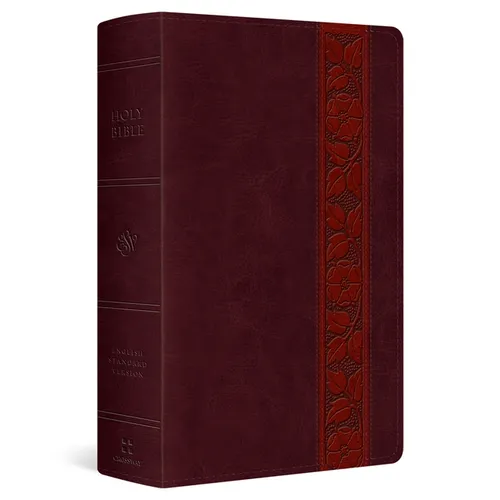 ESV Large Print Personal Size Bible, Red Letter (Trutone, Mahogany, Trellis Design) - Imitation Leather