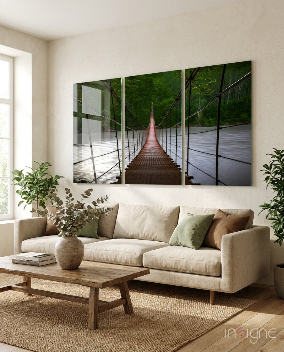 Suspension Bridge Mega Glass Wall Art