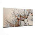 Cinnamon Dandelion Glass Wall Art