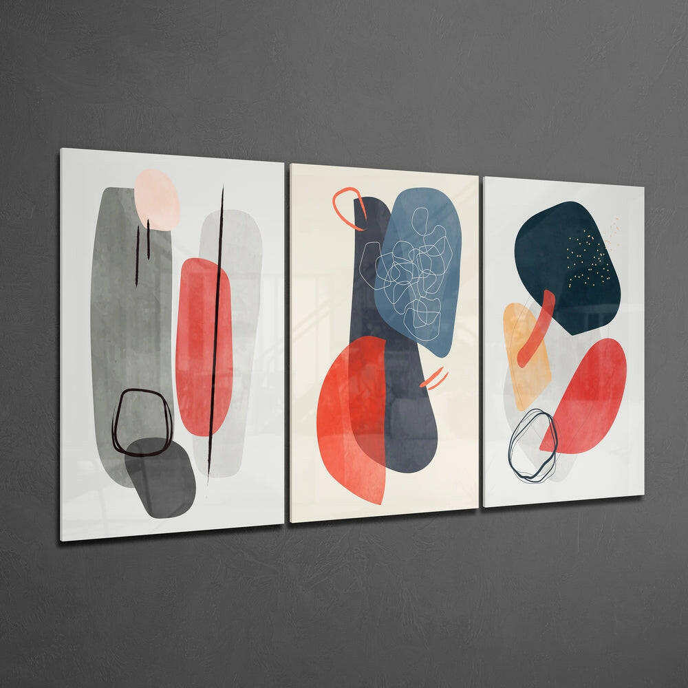 Abstract Shapes 3 Glass Wall Arts