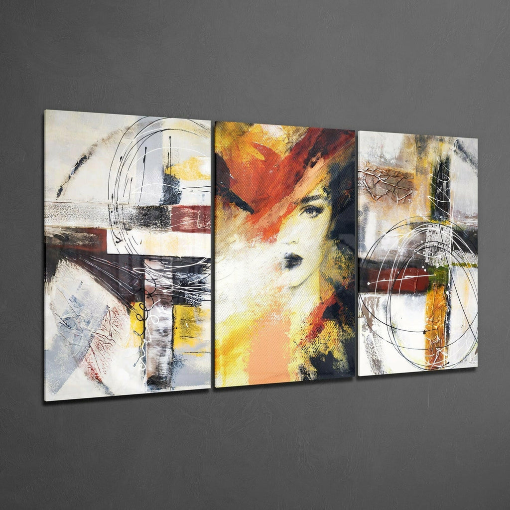 Women and Shapes Glass Wall Art