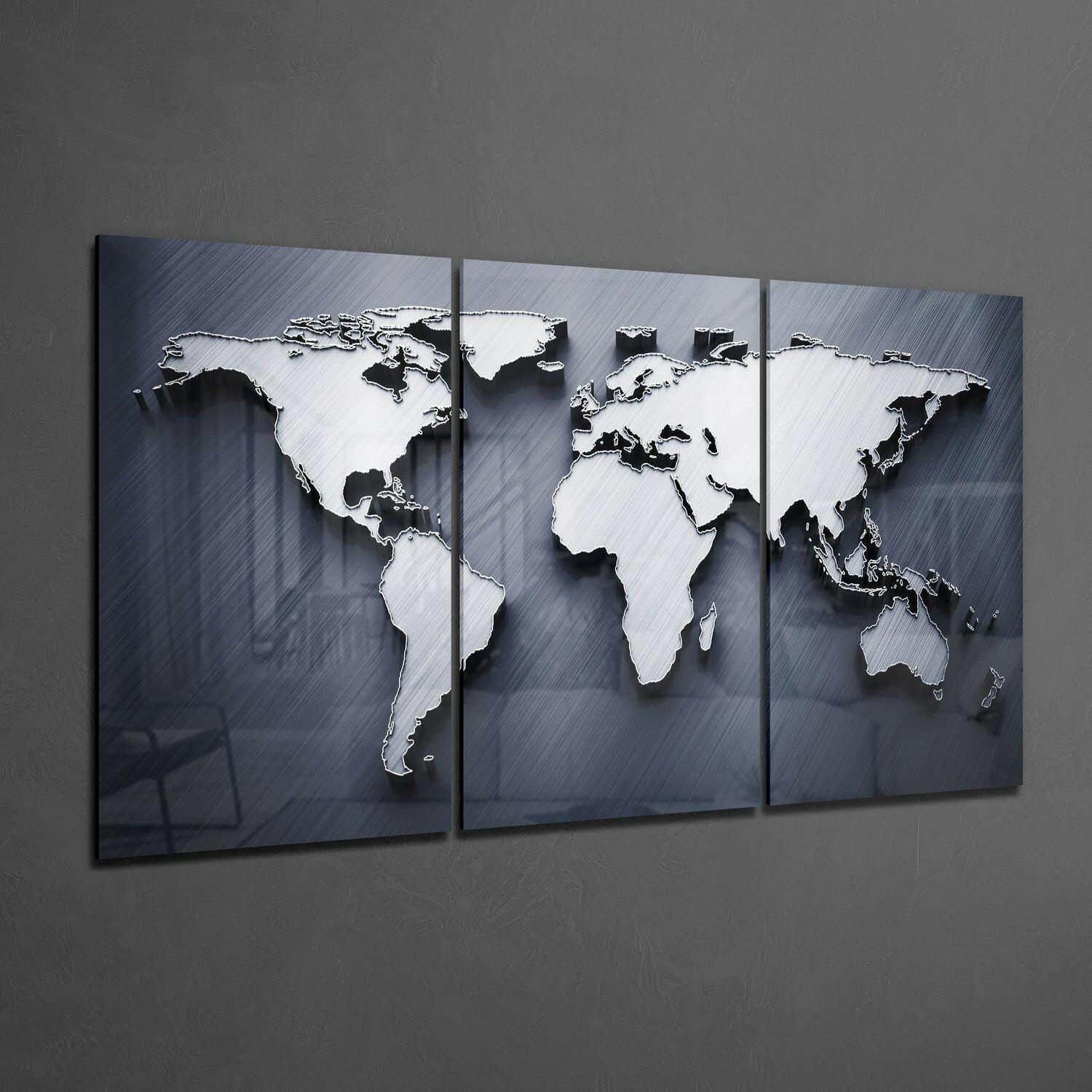 World Map Glass Wall Art