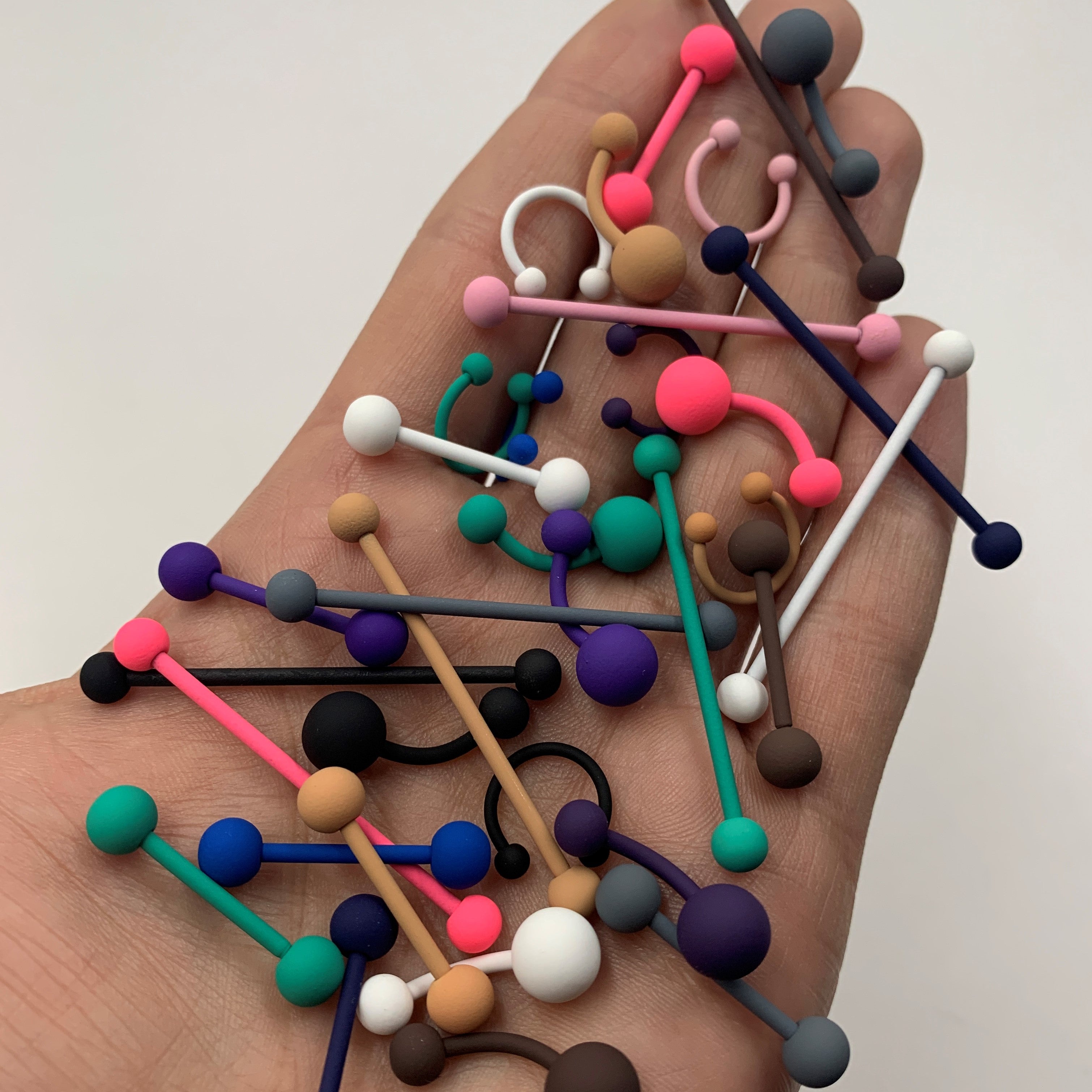16G 3/8 Totally Teal Matte Horseshoe Circular Barbell