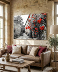 Red Rose Glass Wall Art