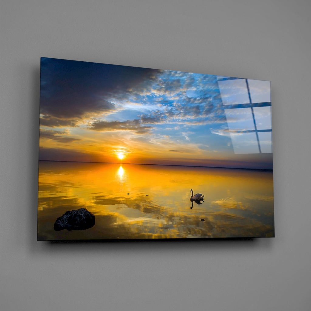 Swan Glass Wall Art
