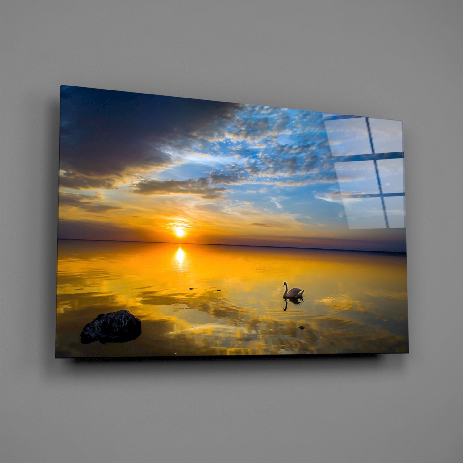 Swan Glass Wall Art