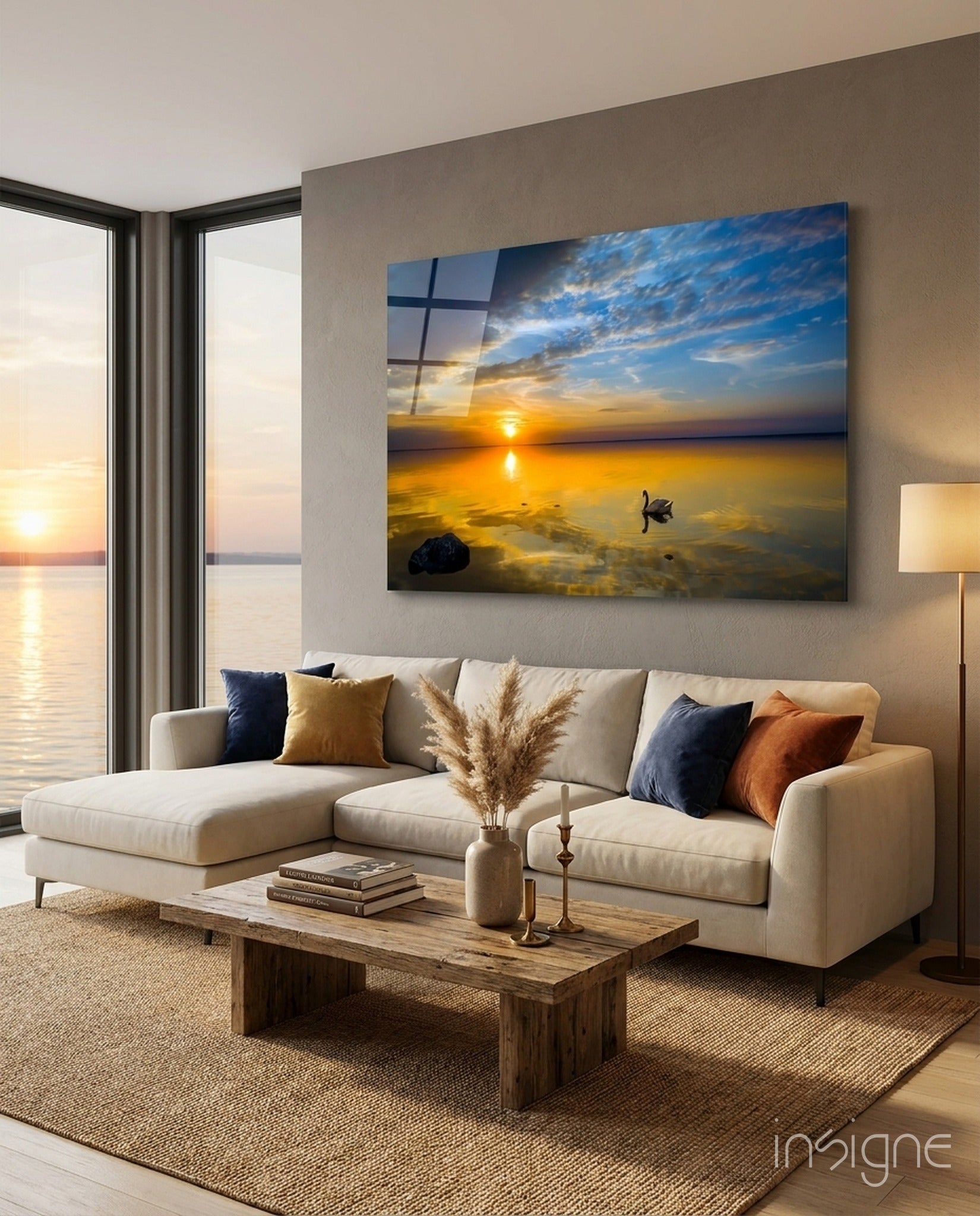 Swan Glass Wall Art